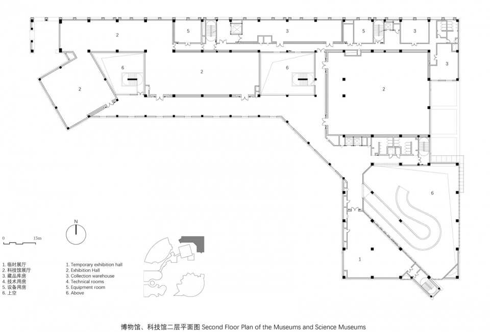 博物馆、科技馆二层平面图 wuhan dongxihu cultural center