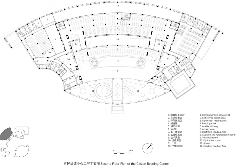 市民阅读中心二层平面图 wuhan dongxihu cultural center