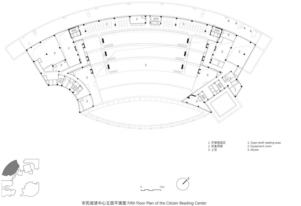 市民阅读中心五层平面图 wuhan dongxihu cultural center