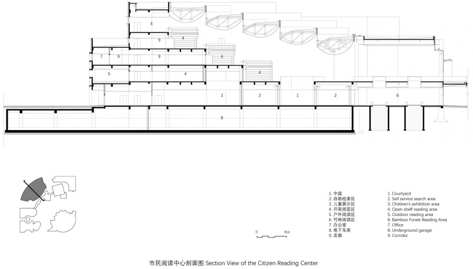 市民阅读中心剖面图1 wuhan dongxihu cultural center