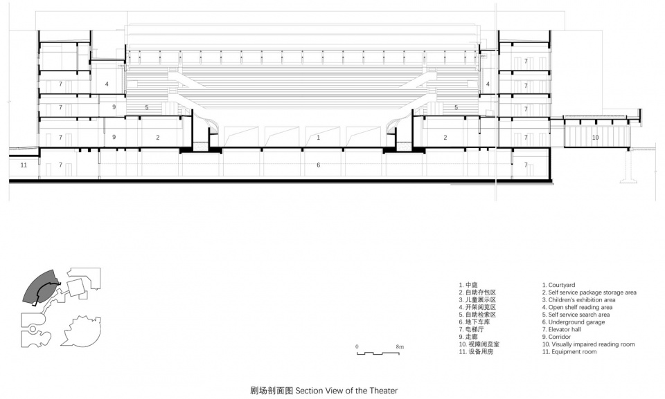 市民阅读中心剖面图2 wuhan dongxihu cultural center