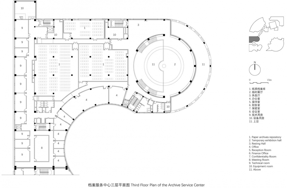 档案服务中心三层平面图 wuhan dongxihu cultural center