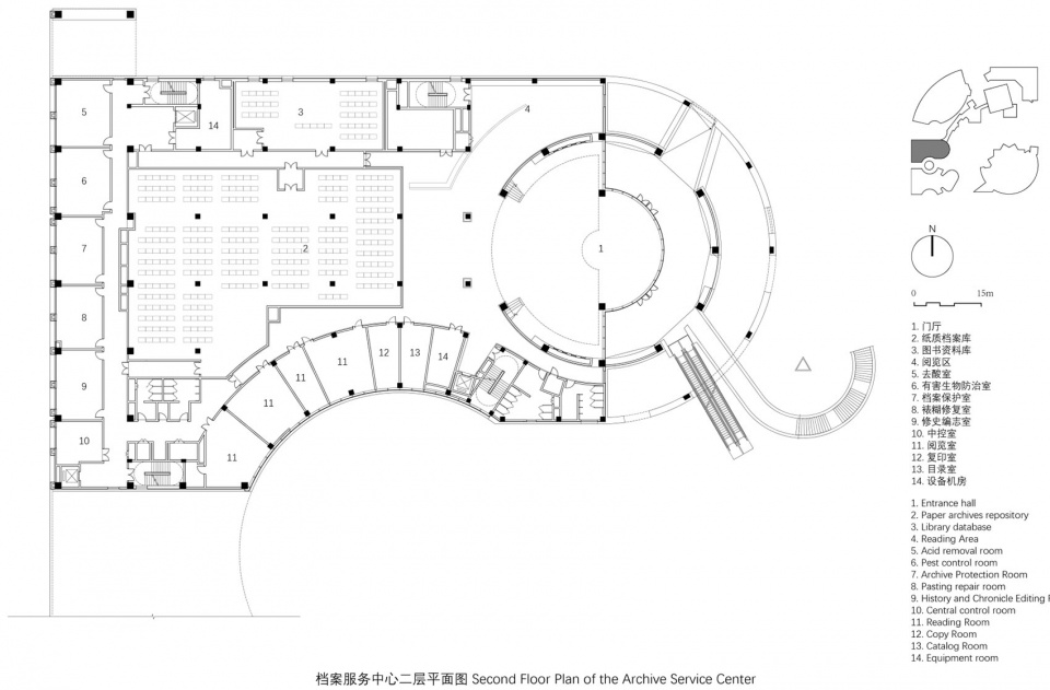 档案服务中心二层平面图 wuhan dongxihu cultural center