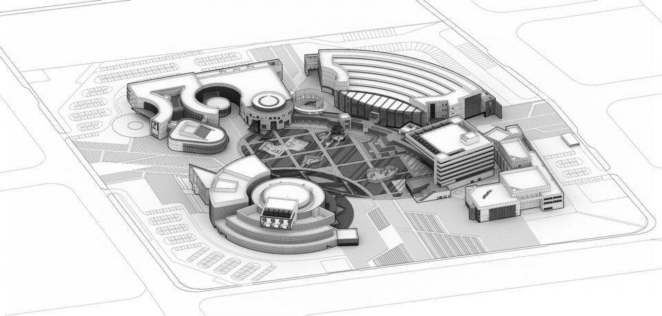 轴测图 wuhan dongxihu cultural center