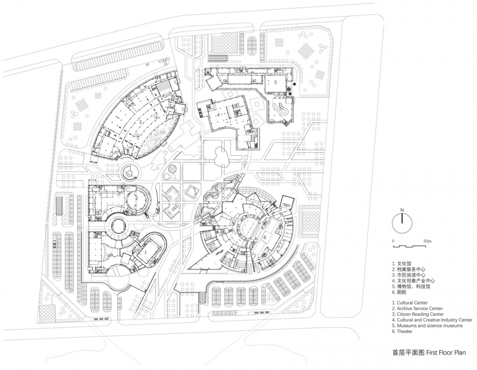 首层总平面 wuhan dongxihu cultural center