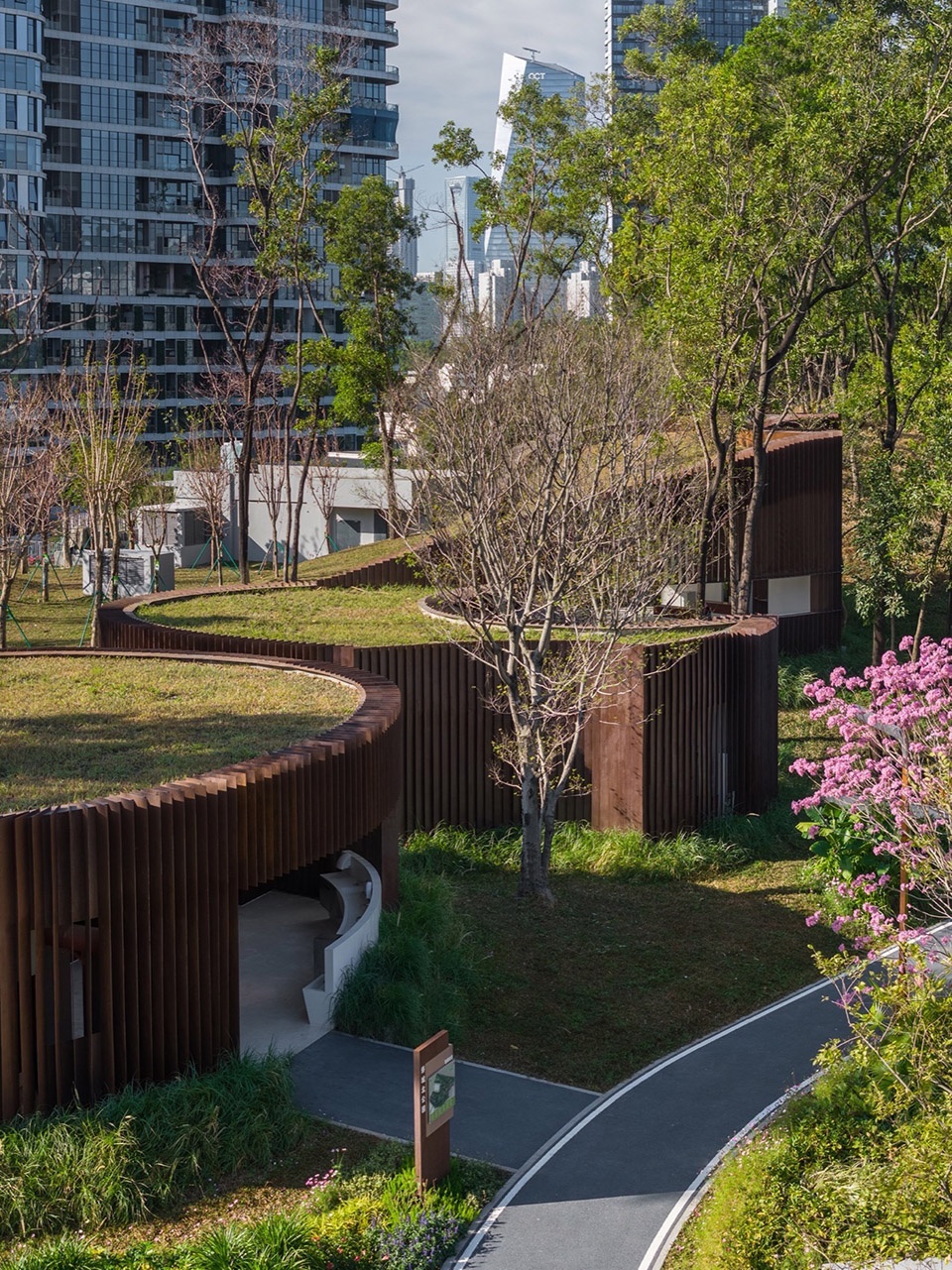 Qiaochengbei Park Visitor Center China by ATELIER XI