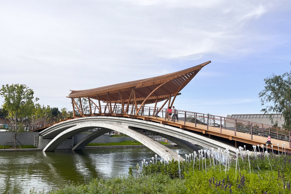 Floating Leaf Footbridge China by HAI Architects