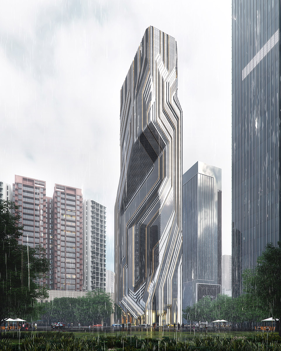 ON SITE: Works at Shenzhen Institute of Financial Technology begin  installing its sculptural façade - Gooood