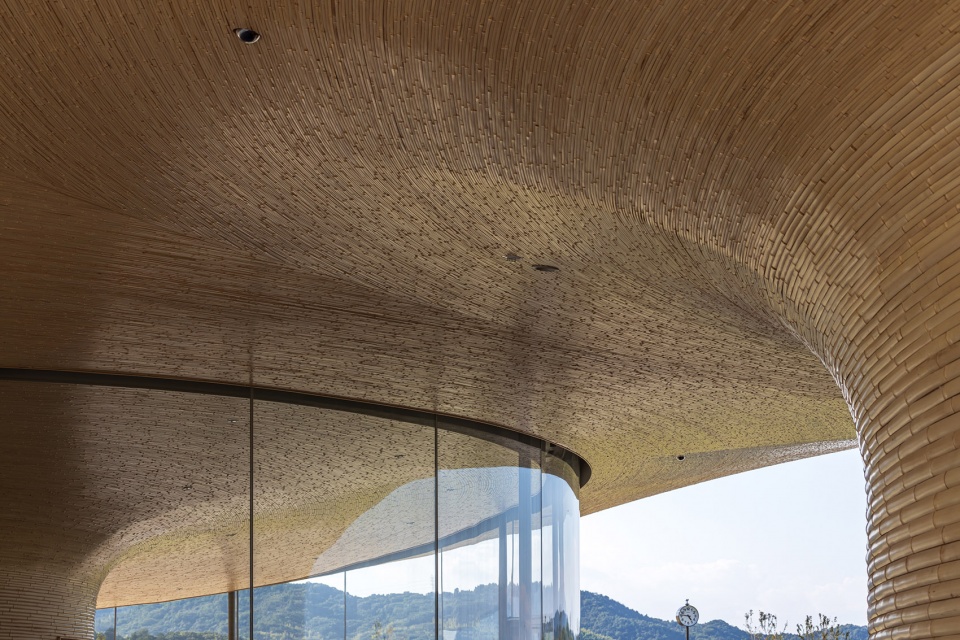 mabi reconstruction disaster prevention park bamboo gate by kengo kuma