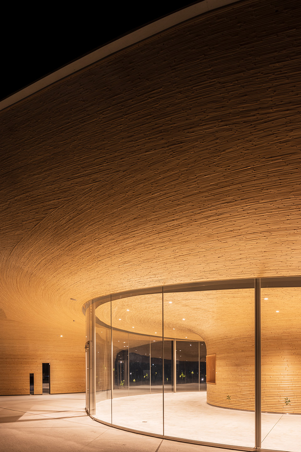 mabi reconstruction disaster prevention park bamboo gate by kengo kuma