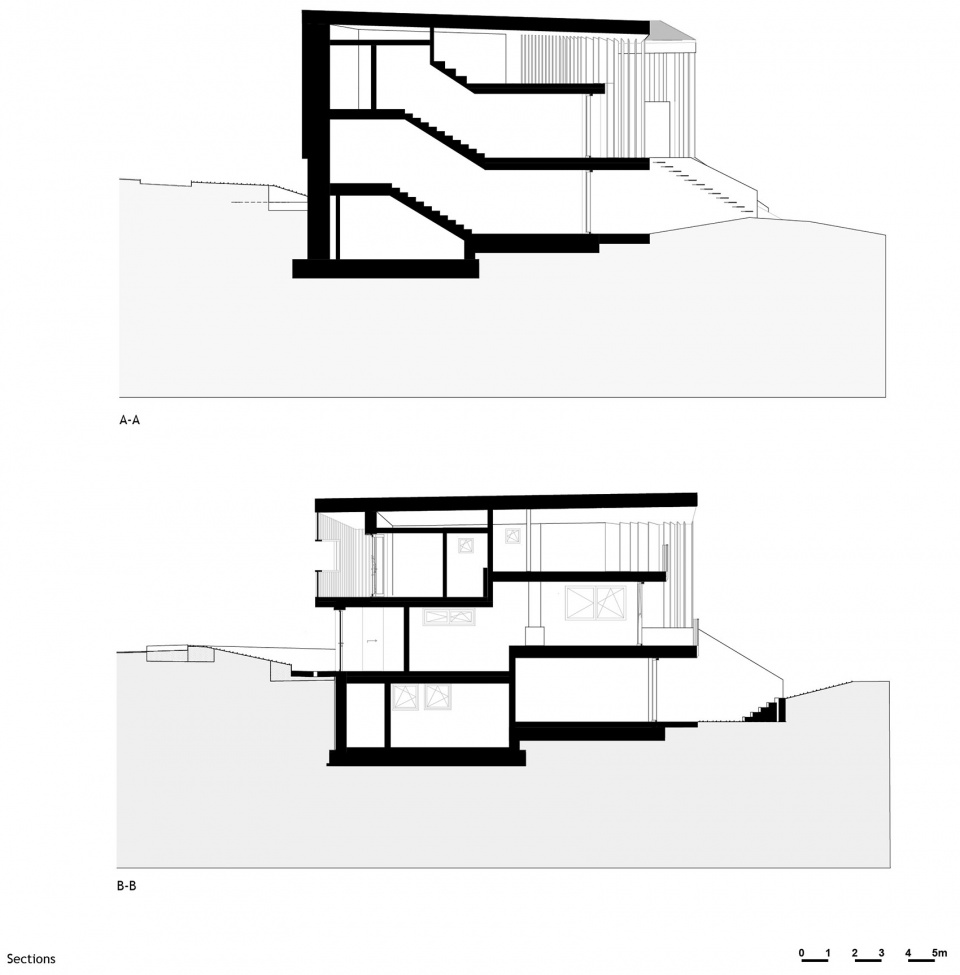 Sections casa carezza by monovolume architecture design