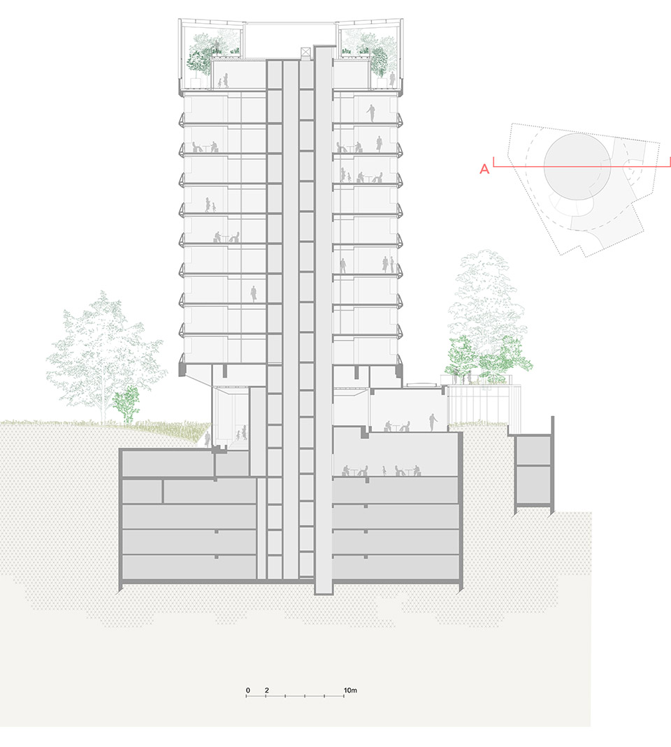racine tower by maud caubet architectes