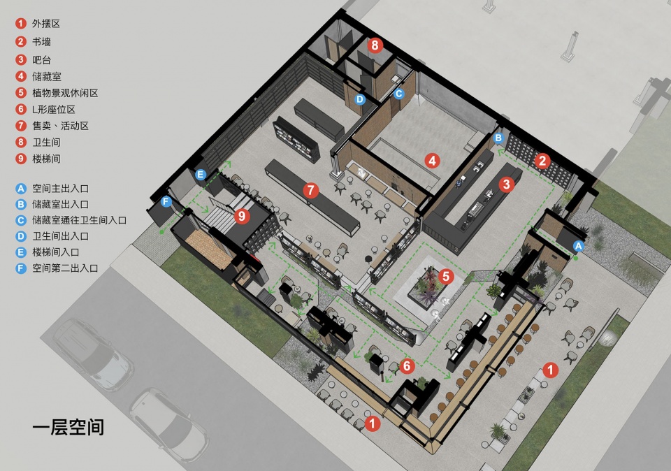 OWSPACE 一层平面Ground floor plan by CG DESIGN@CG DESIGN
