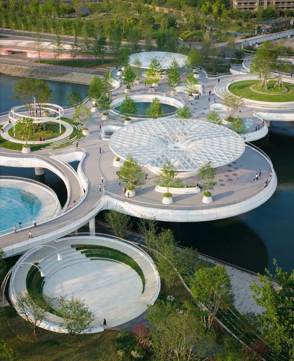 漂浮公园(河狸景观摄影) chengdu floating park bridge