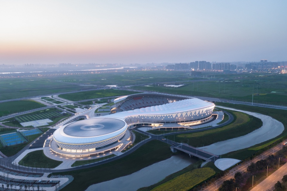 全民体育运动中心鸟瞰 xiangyang national sports center