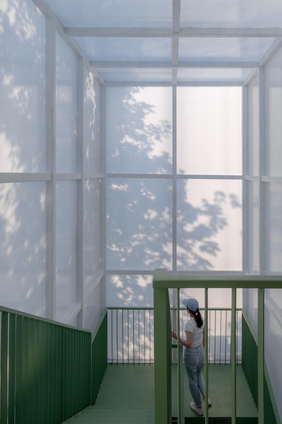 树影婆娑的半透明楼梯空间 Translucent staircase space with swaying tree shadows the renovation of jindi station