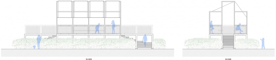 立面图 ©由牧建筑a floating pavilion on a tea mountain