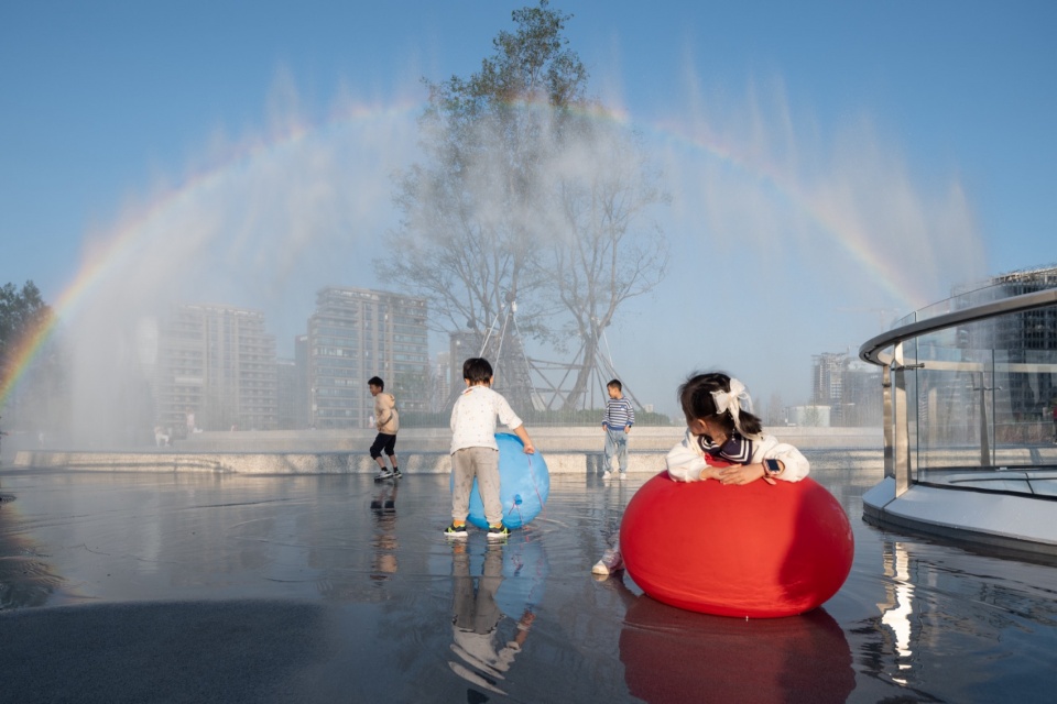 遇见彩虹(河狸景观摄影) chengdu floating park bridge
