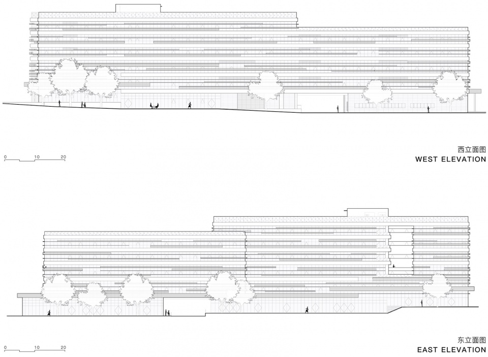 Elevations 立面图©UAD hangzhou west station bus hub