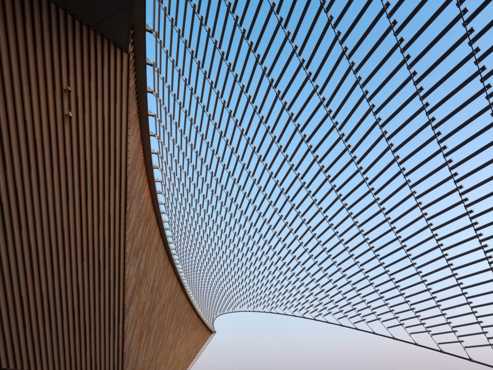PES Nanchang South facade cable suspended ceramic structure 南外立面钢缆悬索陶瓷结构 Virgile