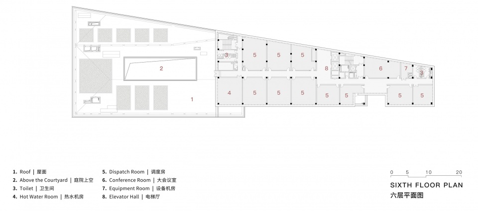 SIxth Floor Plan 六层平面图©UAD hangzhou west station bus hub