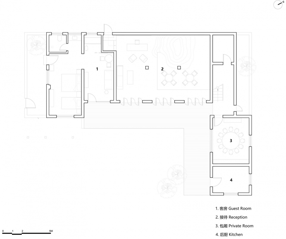 atelier shen 一层平面,ground floor plan ©深建筑