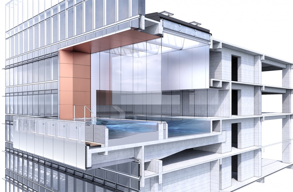 hangzhou vanke sky city tj centre by dushe architectural design7 阳台标准段 泳池 塔身 玻璃栏无边泳池 都设设计