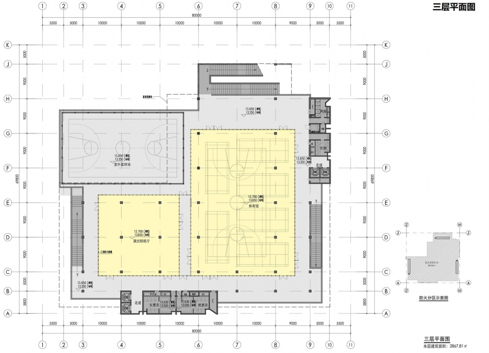 蛇口文体公园 三层平面图 shekou cultural and sports park