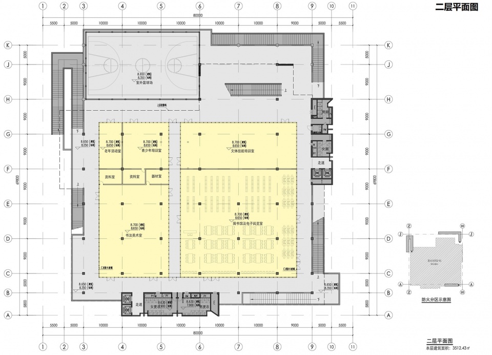 蛇口文体公园 二层平面图 shekou cultural and sports park