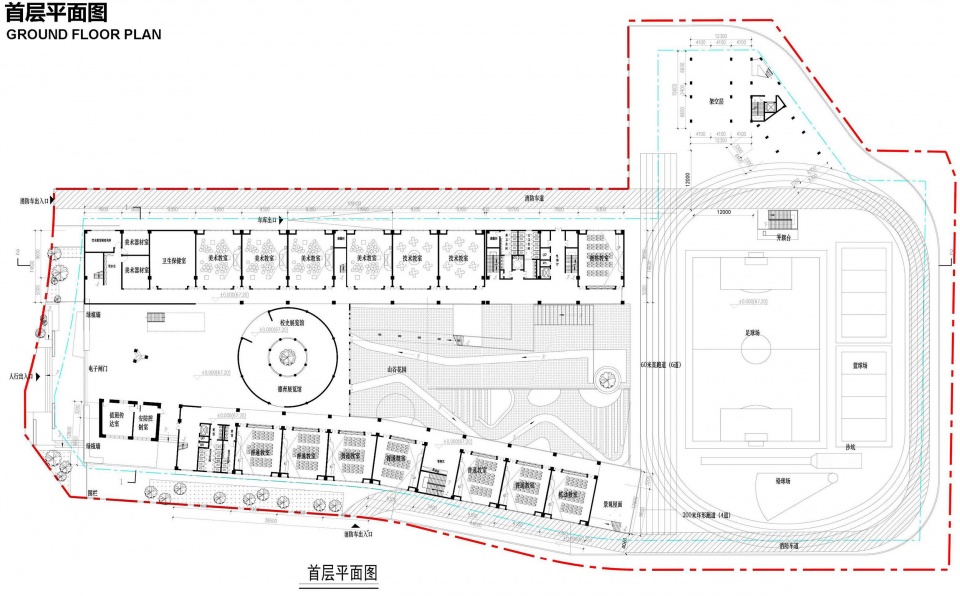 首层平面图 shenzhen longhua district qingquan foreign language junior school