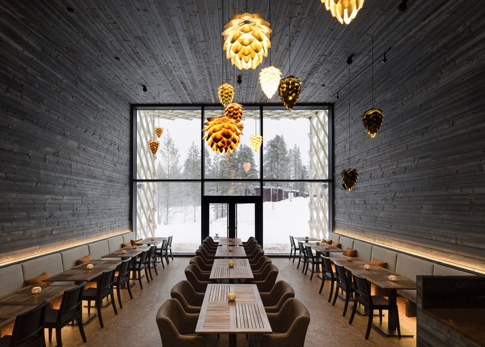 arctic treehouse hotel restaurant by studio puisto architects