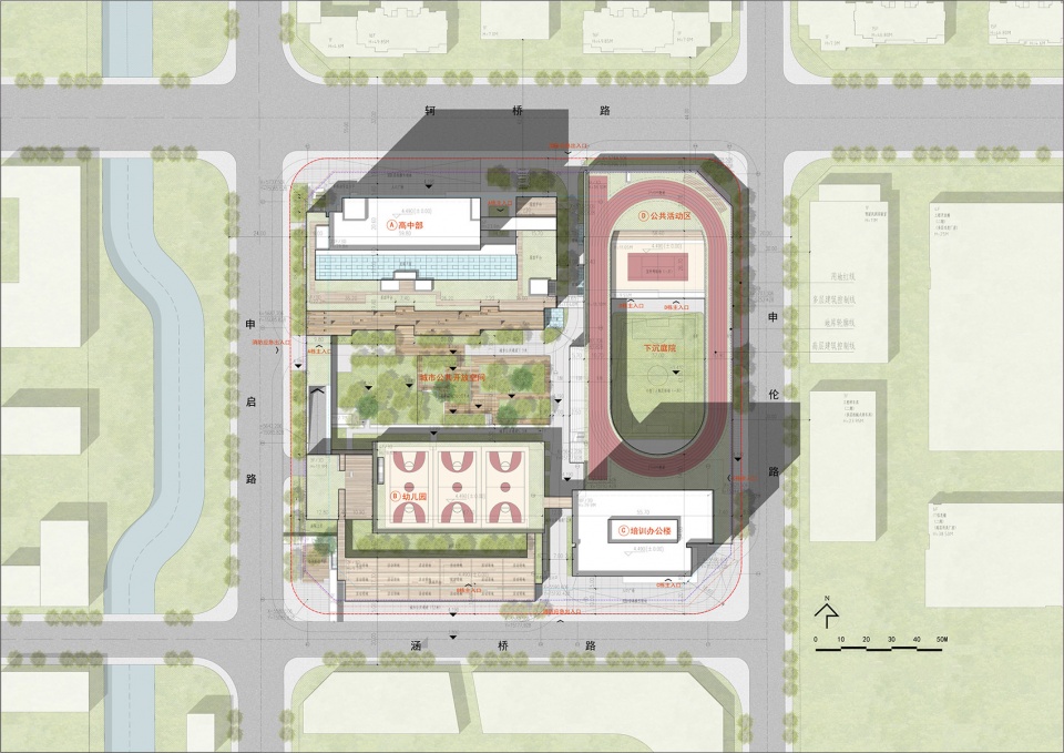 总平面图©cd设计中心 shanghai pinghe school jinding campus