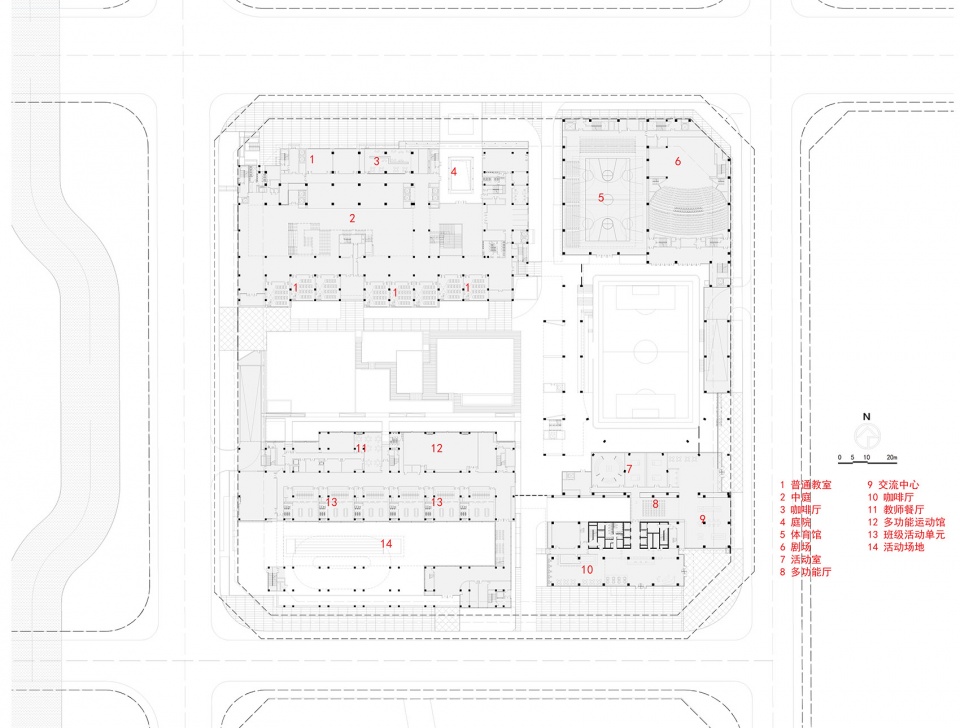一层平面图©cd设计中心 shanghai pinghe school jinding campus
