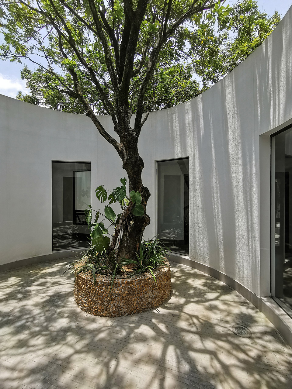 courtyard under longan trees by spacework architects