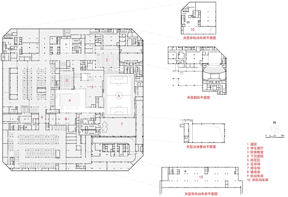 地下一层平面图©cd设计中心 shanghai pinghe school jinding campus