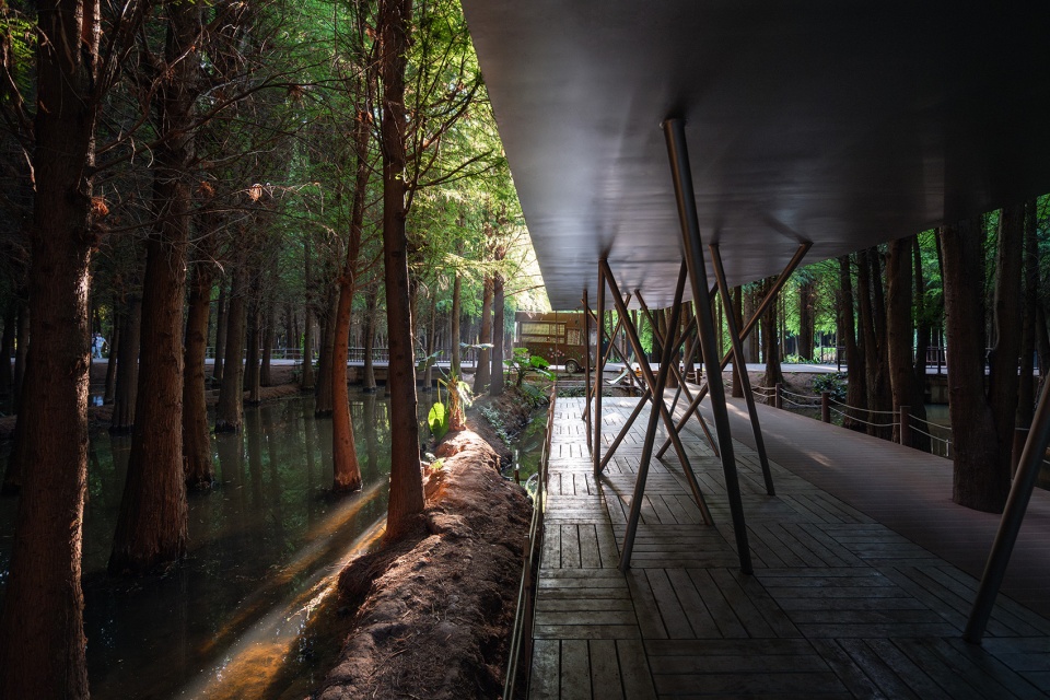 three pavilions of laoyu river by space strategy shanghai
