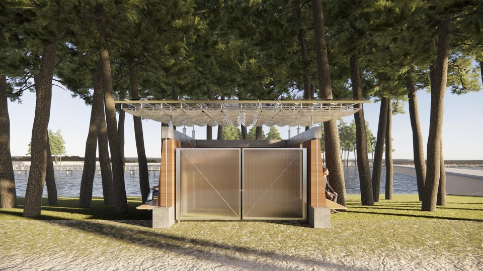 three pavilions of laoyu river by space strategy shanghai