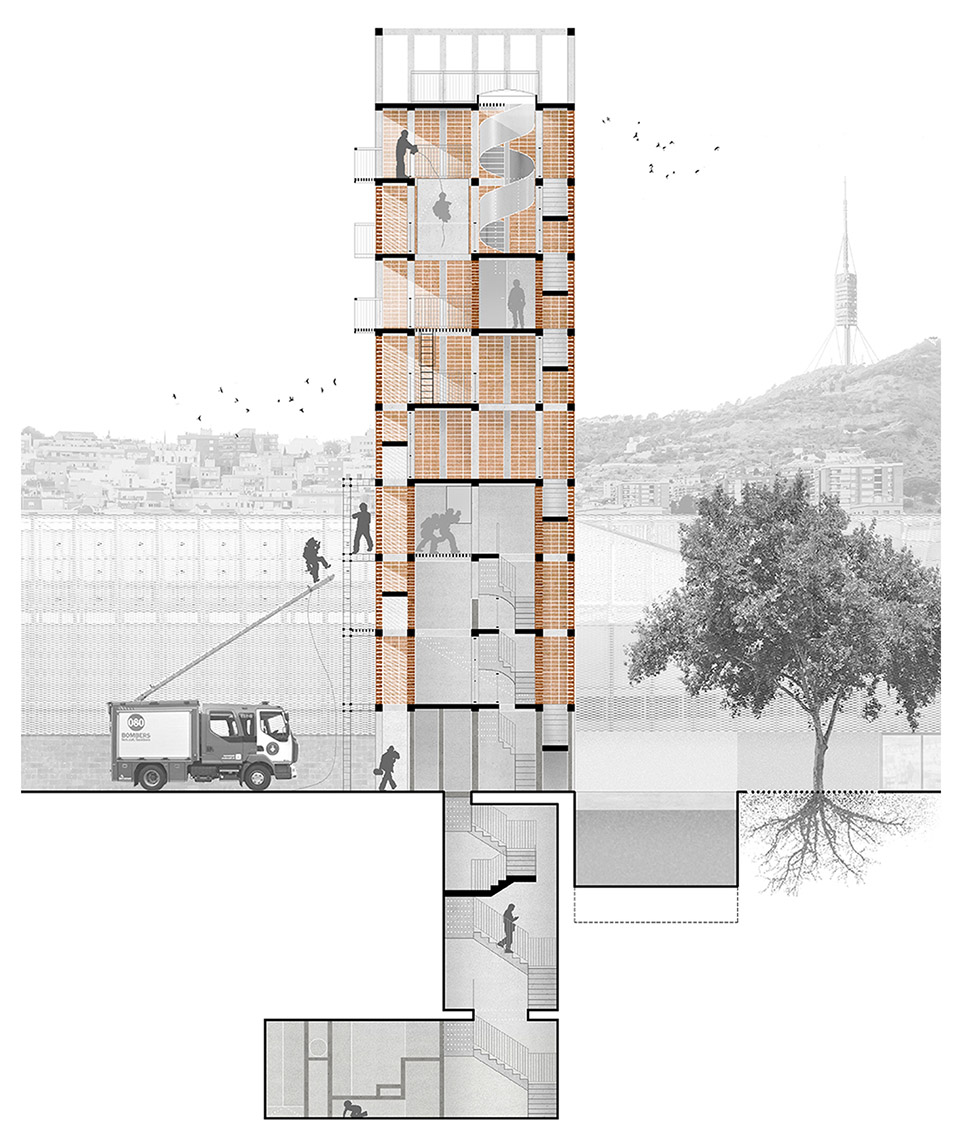 firemen tower in vall dhebron by carles enrich studio