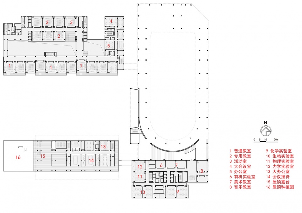 四层平面图©cd设计中心 shanghai pinghe school jinding campus