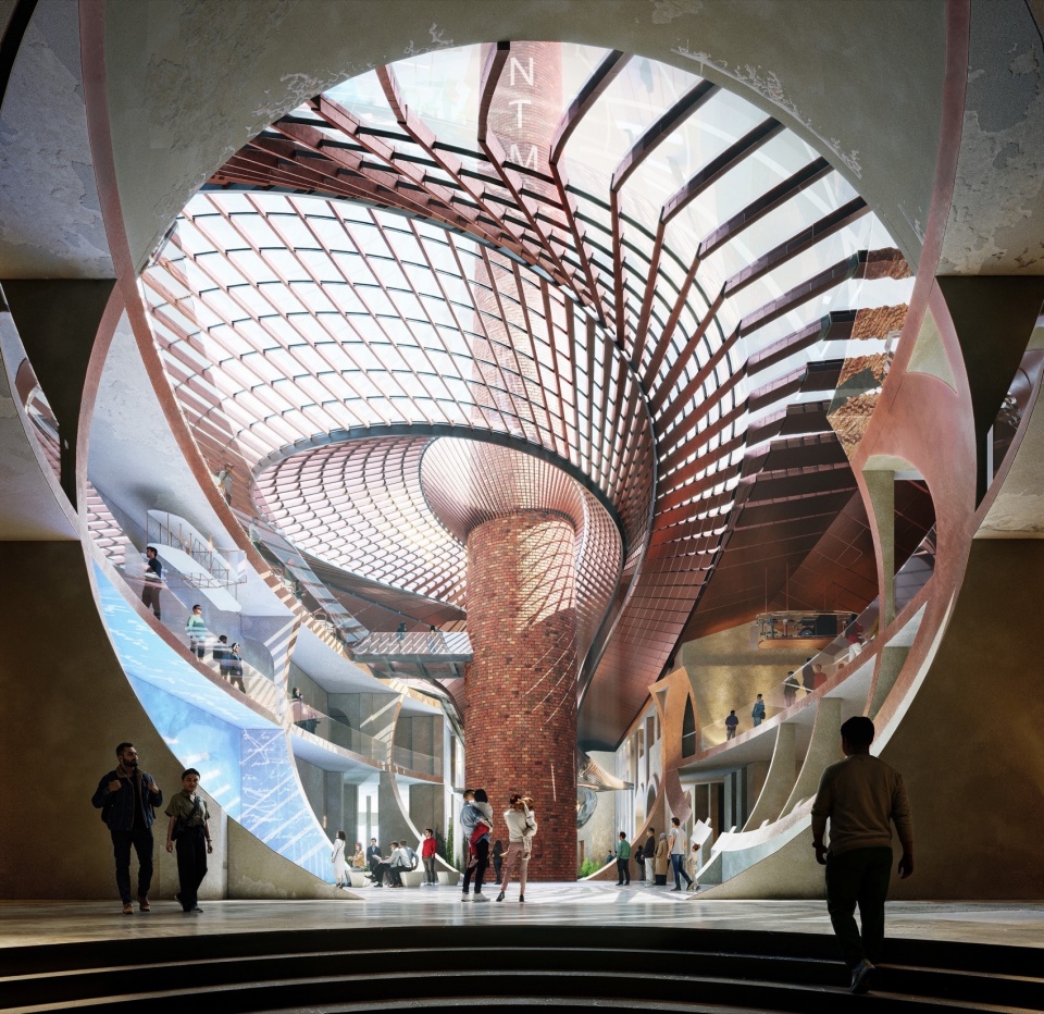 01 ZHA Nikola Tesla Museum AtriumEntrance Render by Norviska