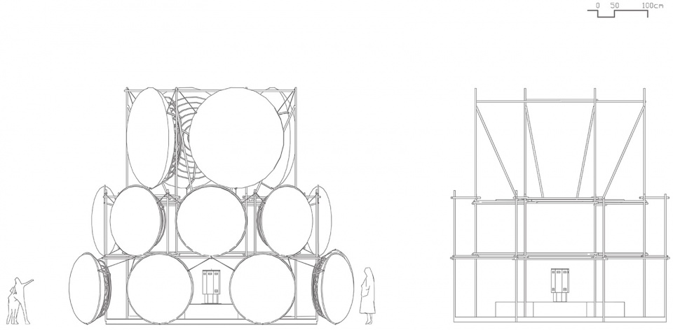 立面图 © 大星吉子 Elevation © Daxing Jizi dewdrop tower by daxing jizi design