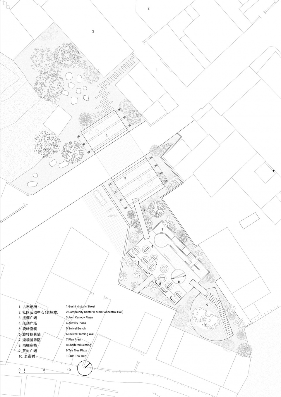 总平面图© 衍述设计Site Plantwo and a half xiajie tea plaza