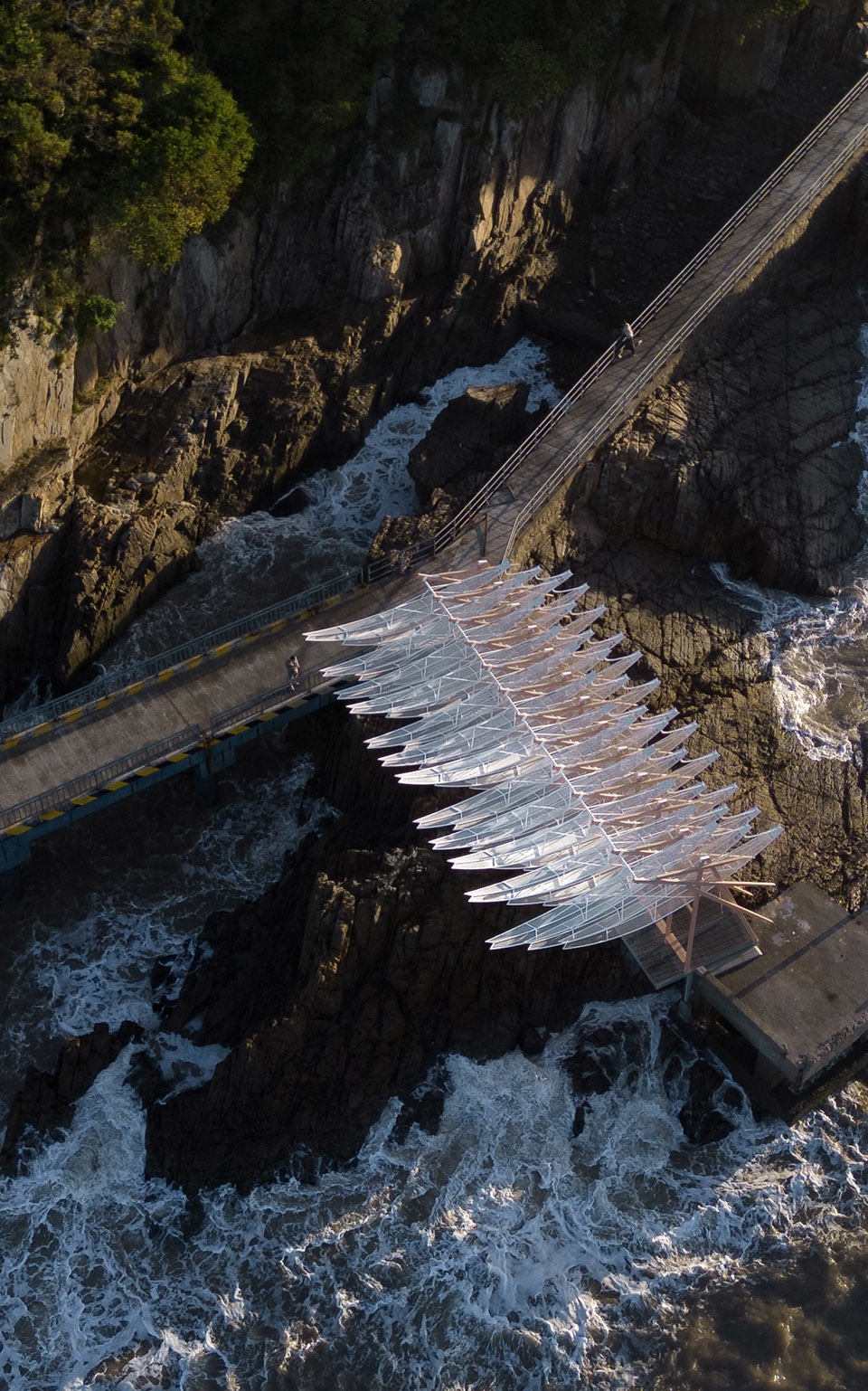 seaside pavilion on chai shan island zhoushan by