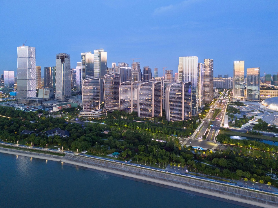 guanyun qiantan city sails in hangzhou by aedas