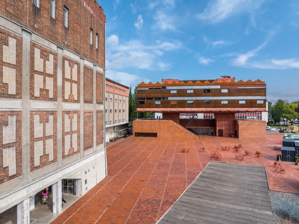 gampa and sfera with public spaces of automatic mills in pardubice by sepka architekti