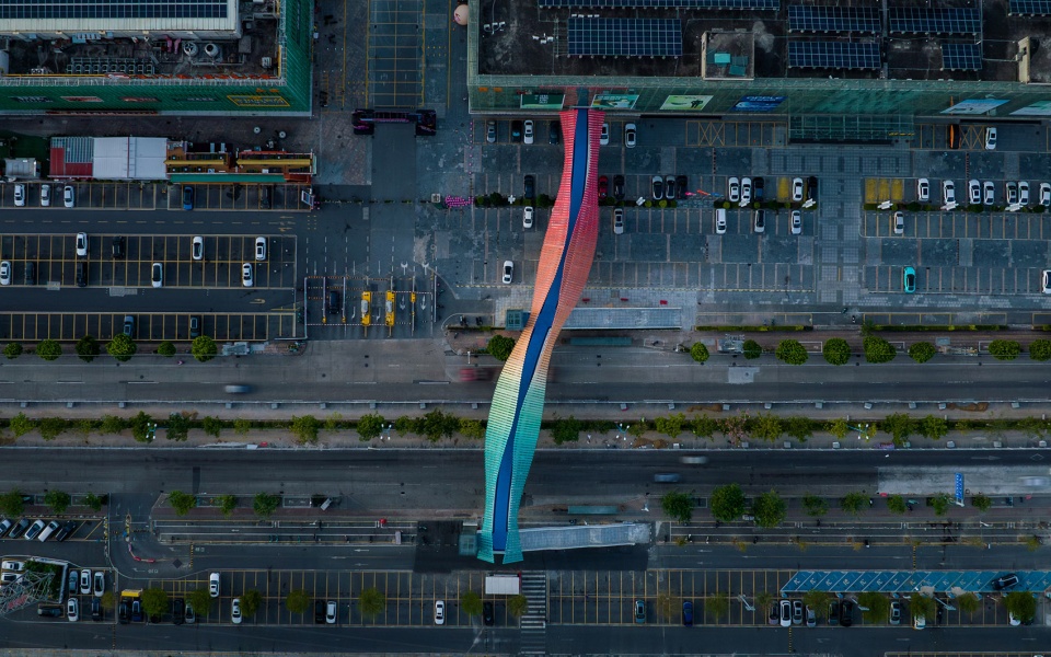 jianshe avenue pedestrian bridge by atelier cns