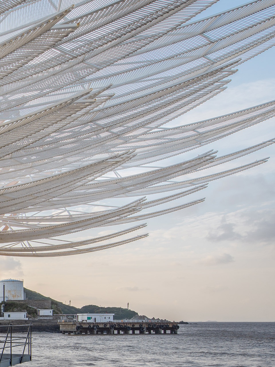 seaside pavilion on chai shan island zhoushan by