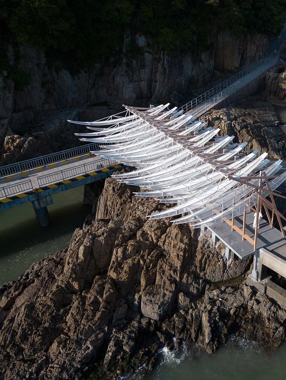 seaside pavilion on chai shan island zhoushan by