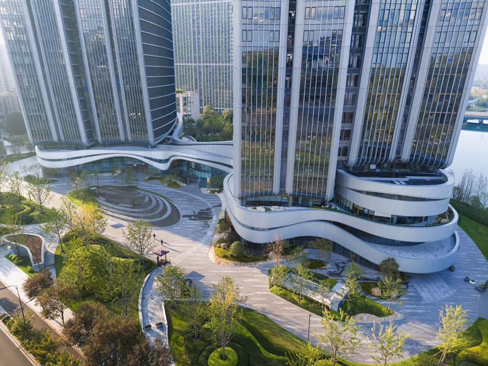 guanyun qiantan city sails in hangzhou by aedas