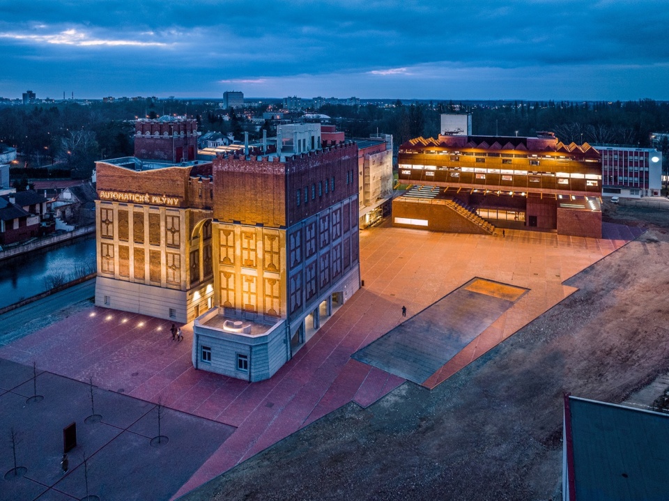 gampa and sfera with public spaces of automatic mills in pardubice by sepka architekti